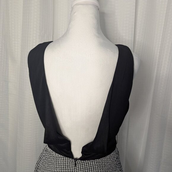 Signature by Robbie Bee Open Back Dress, Size 8, Black/White Check - Picture 6 of 7